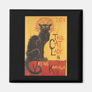 Aimant Cat Lady Kamala Le Conversation Noir Funny Ballot