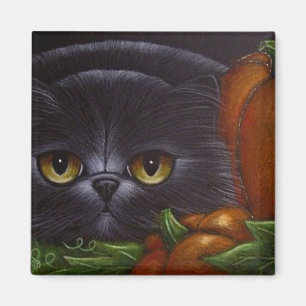 Aimant CAT PERSIEN NOIR GRAS