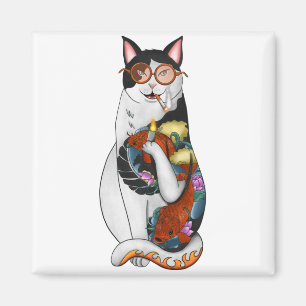 Aimant cat smoking