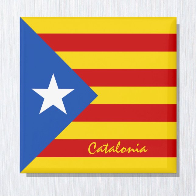 Aimant Catalogne Drapeau & Catalan - La Senyera Estelada (Créateur téléchargé)