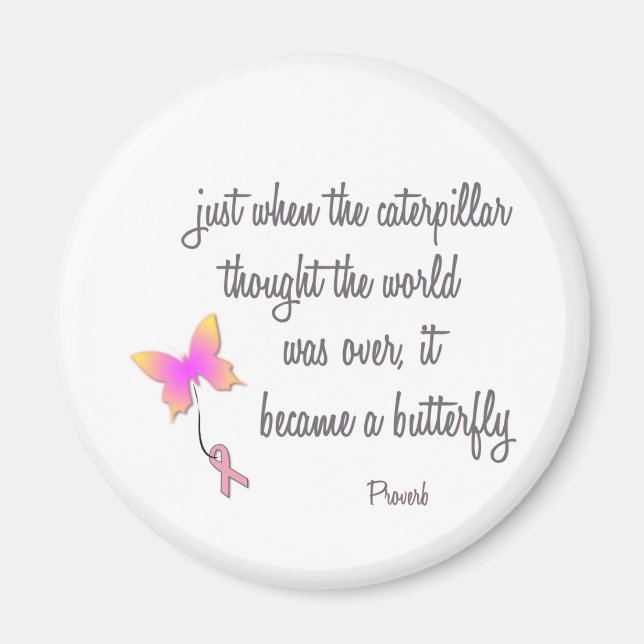 Aimant Caterpillar est devenu un papillon (Devant)