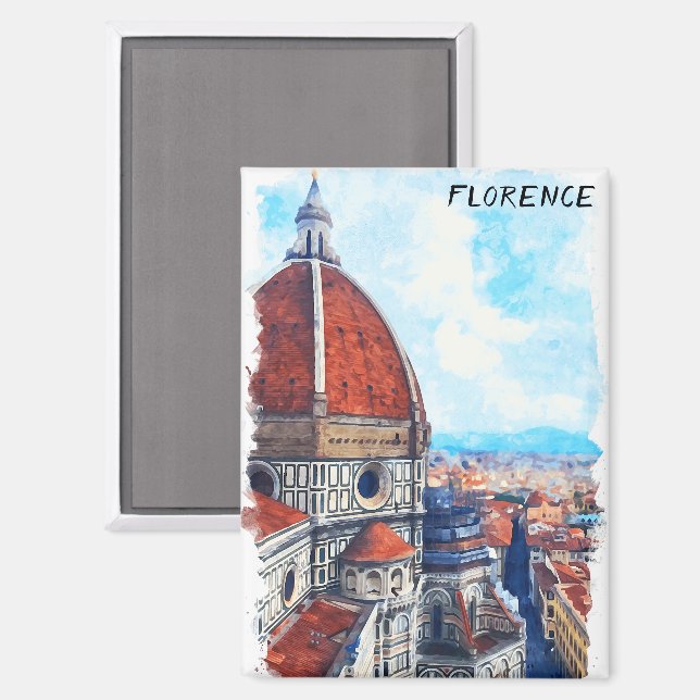 Aimant Cathédrale colorée Florence Italie Duomo (Recto/Verso)