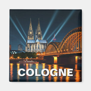 Aimant Cathédrale de Cologne Allemagne Voyage de nuit