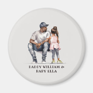 Aimant Caution père et fille noire (3)