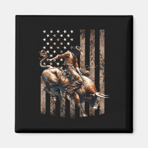 Aimant Cavalier de Rodéo Patriote Cow-boy Drapeau Usa Dés