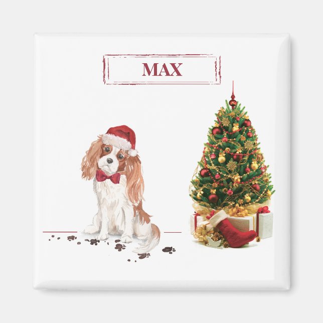 Aimant Cavalier King Charles Spaniel Funny Christmas Chie (Devant)