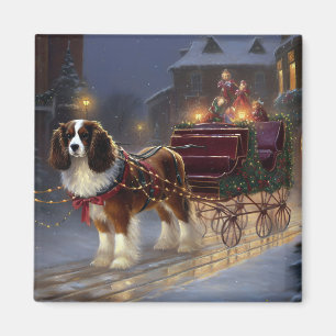 Aimant Cavalier King Charles Spaniel Noël Fêtard