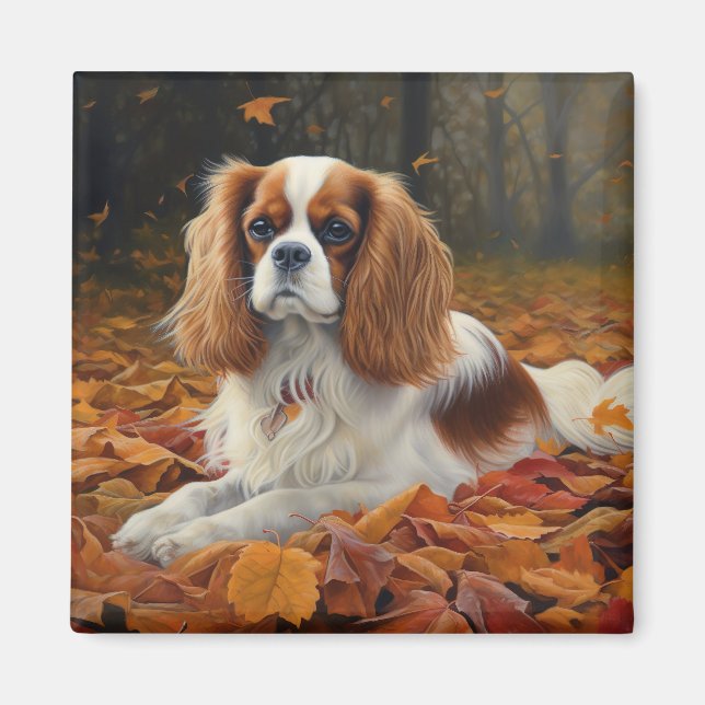 Aimant Cavalier King en automne Feuilles automne Inspirat (Devant)