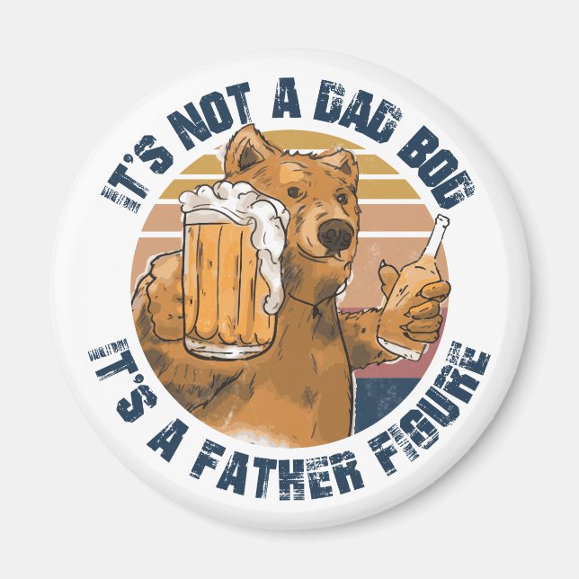 Aimant Ce n'est pas un papa Bod Funny Bear (Devant)