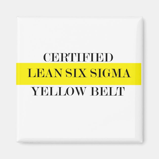 Aimant Ceinture jaune Lean Six Sigma (Devant)