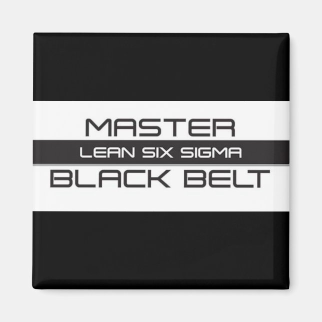 Aimant Ceinture noire maître Lean Six Sigma (Devant)