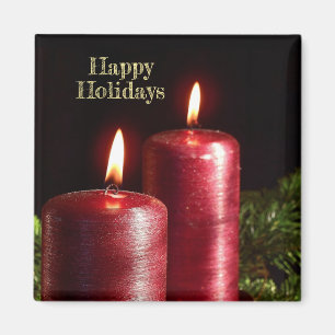Aimant Célébration de Noël Bougies Rouges Vacances d'Hive