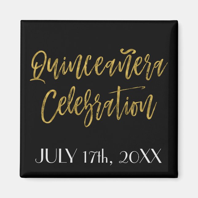 Aimant Célébration de Quinceanera Sauvez l'aimant de la d (Devant)