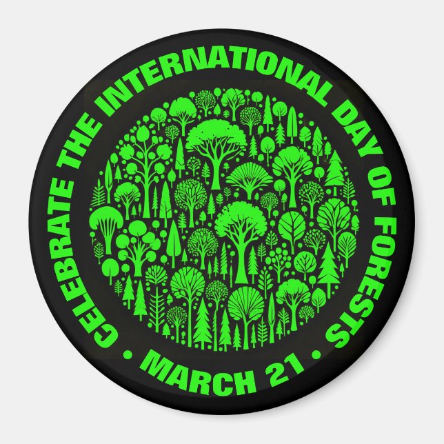 Aimant Célébrer la Journée internationale des forêts (Devant)