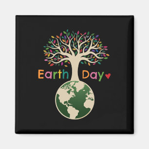 Aimant Célébrez Le Jour De L'Arbre Coloré De La Terre - D