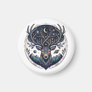 Aimant Celestial Deer Mystical Moon & Star Art Stag