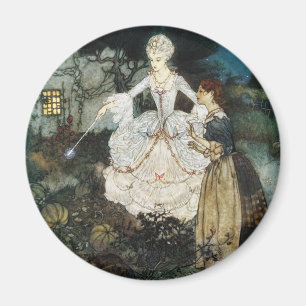 Aimant Cendrillon et marraine gâteau