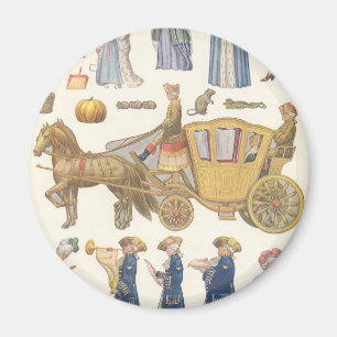 Aimant Cendrillon, Jouets Vintages en papier victorien