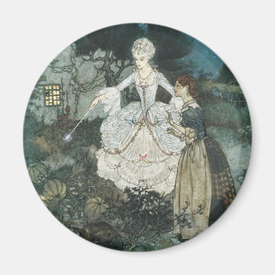 Aimant Cendrillon marraine fée vintage par Edmund Dulac