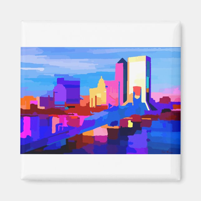 Aimant Centre-ville de Jacksonville Floride Skyline (Devant)