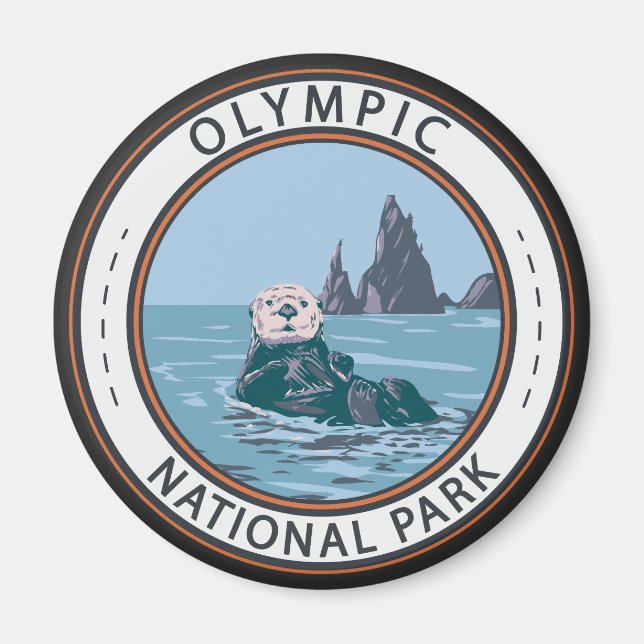 Aimant Cercle de loutres de mer du Parc national olympiqu (Devant)