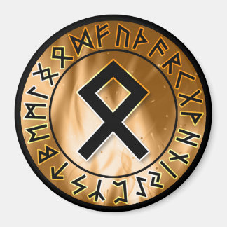 Aimant Cercle de rune de flamme orange [23. Othala] Magne
