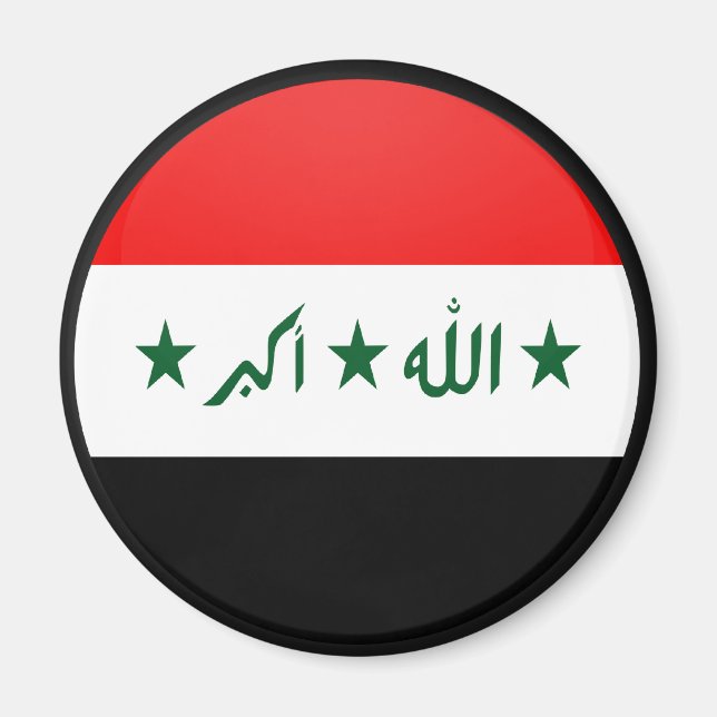 Aimant Cercle du drapeau de la qualité de l'Irak (Devant)