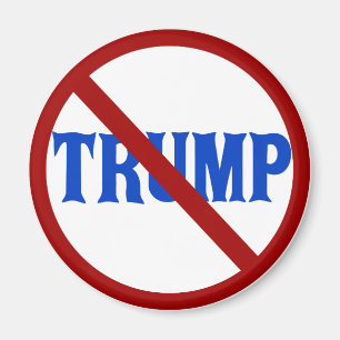 Aimant Cercle rouge anti-Trump avec X