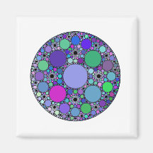 Cercles fractaux en bleu rose violet vert