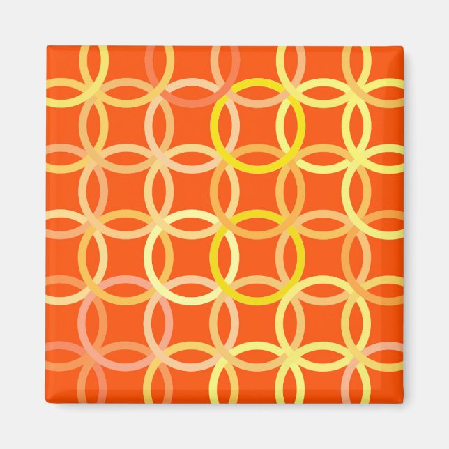 Aimant Cercles modernes du milieu du siècle, mandarine or (Devant)