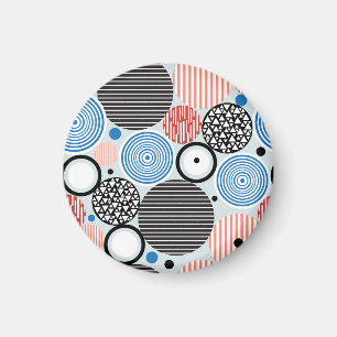 Aimant Cercles multicolores, design motif graphique.