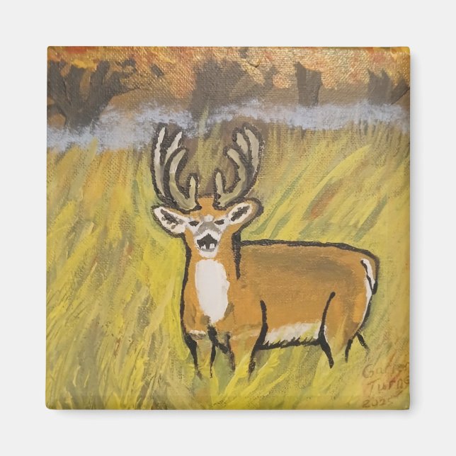 Aimant Cerf dans l'aimant d'automne (Devant)