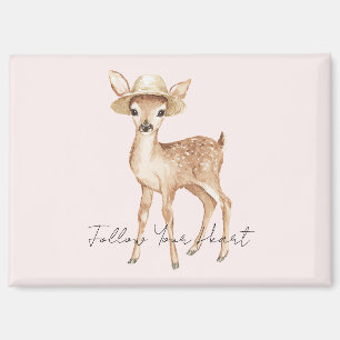 Aimant Cerf doux avec chapeau