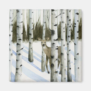 Aimant Cerfs communs en chutes de neige