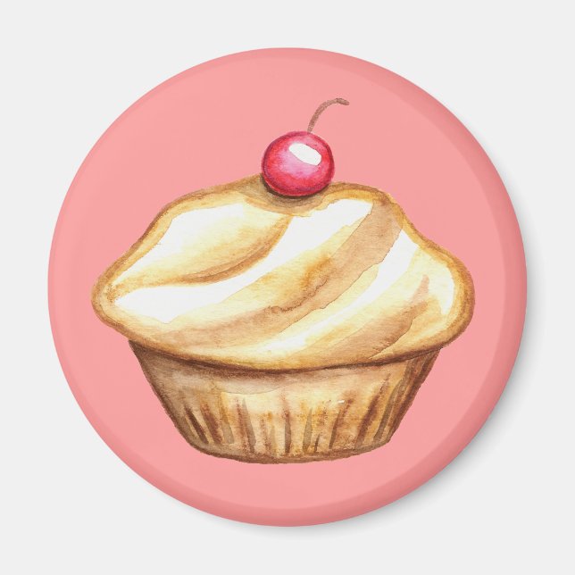 Aimant cerise cupcake (Devant)