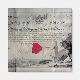 Aimant Certificat maçonnique, 1785