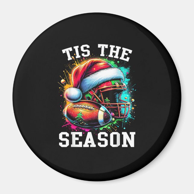 Aimant C'Est La Saison Football Maman Noël Santa Hat Co (Devant)