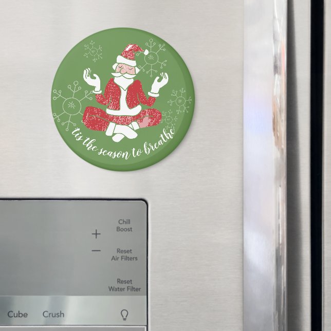 Aimant C'Est La Saison Pour Respirer Le Yoga Père Noël (In situ (réfrigérateur))