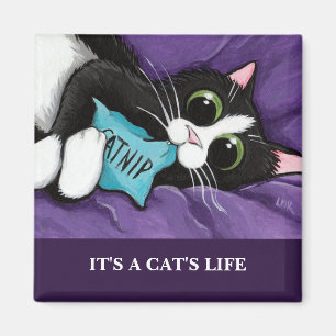 Aimant C'est l'aimant d'art de chat de la vie  
