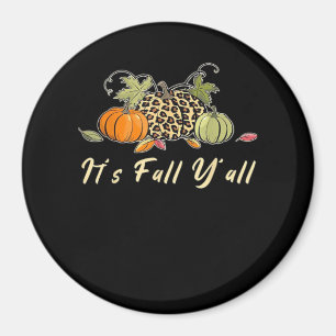 Aimant C'est l'automne, tous ! Joyeux style de citrouille