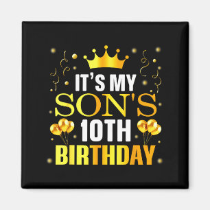 Aimant C'est les 10 ans de mon fils Joyeux Anniversaire 1