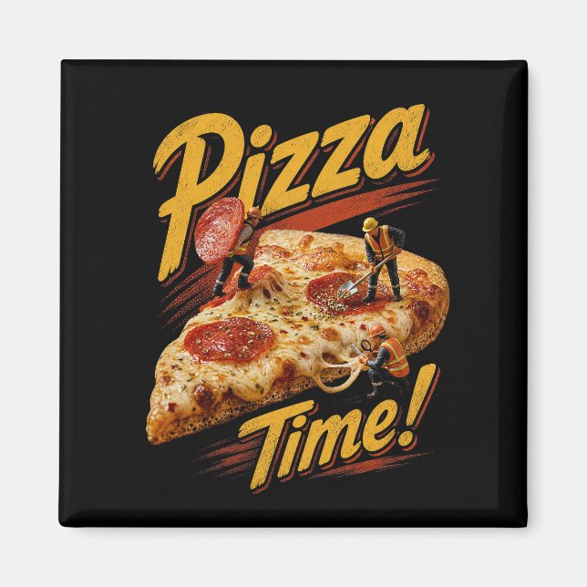 Aimant C'est l'heure de la pizza ! (Devant)