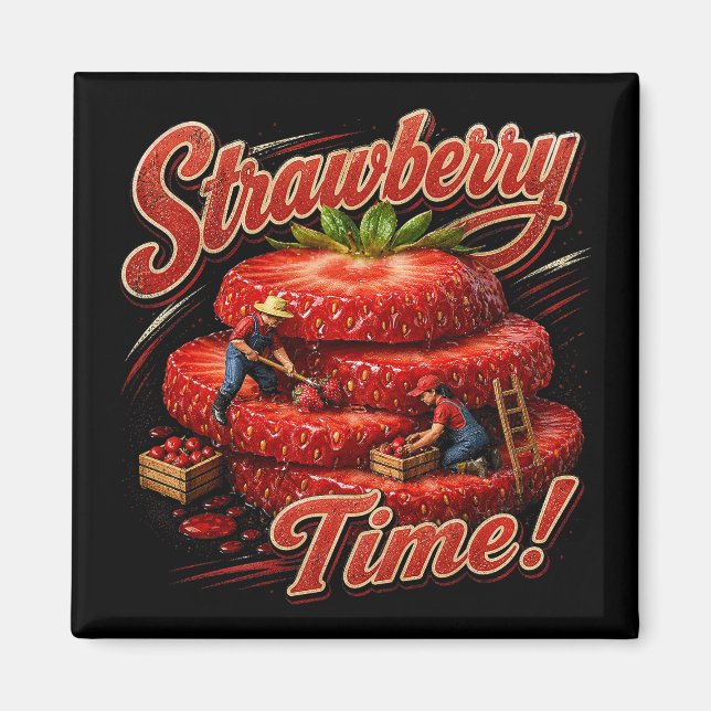Aimant C'est l'heure des fraises ! (Devant)