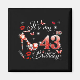 Aimant C'est mon 43e anniversaire rose 43 ans Anniversair