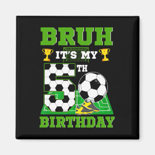 Aimant C'est mon 5ème anniversaire garçon thème de foot
