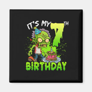 Aimant C'est mon 7e anniversaire Zombie Lover 7 ans Garço