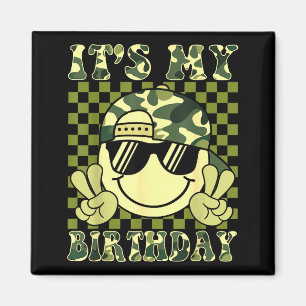 Aimant C'est Mon Anniversaire Camo Sourire Visage Anniver
