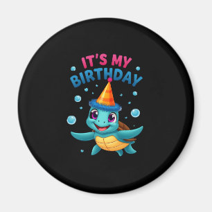 Aimant C'est mon anniversaire jolie tortue de mer océan a