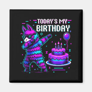 Aimant C'est Mon Anniversaire Lama Piñata Fête D'annivers