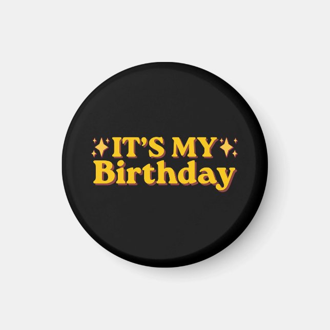 Aimant C'est mon anniversaire Rétro (Devant)